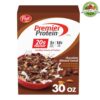 Post Premier Protein Chocolate Almond Cereal, Crunchy Chocolate Protein Flakes with Sliced Almonds, 20g Protein Per Serving, 30 oz Box