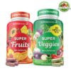 Superfood Fruit & Veggie Supplement – 360 Whole Superfruit and Vegetable Capsules with Vitamins for Natural Energy, Soy-Free, with Olive Leaf Extract – 180 Count (2-Pack)