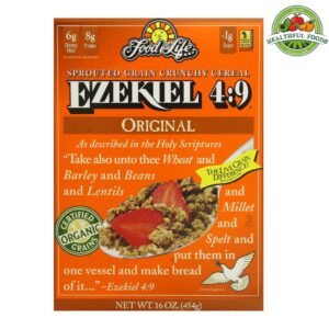 Food For Life Ezekiel 4:9 Organic Sprouted Whole Grain Cereal, Original Flavor, 16 oz Box (Pack of 6)